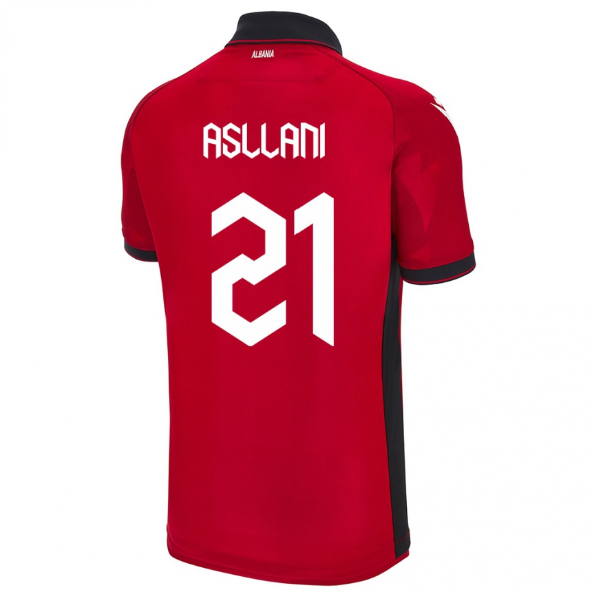 Niño Fútbol Camiseta Albania Kristjan Asllani #21 Rojo 1ª Equipación 24-26