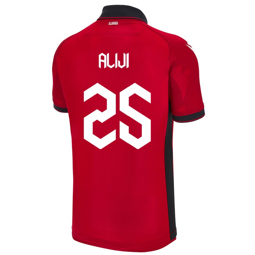 Niño Fútbol Camiseta Albania Naser Aliji #25 Rojo 1ª Equipación 24-26