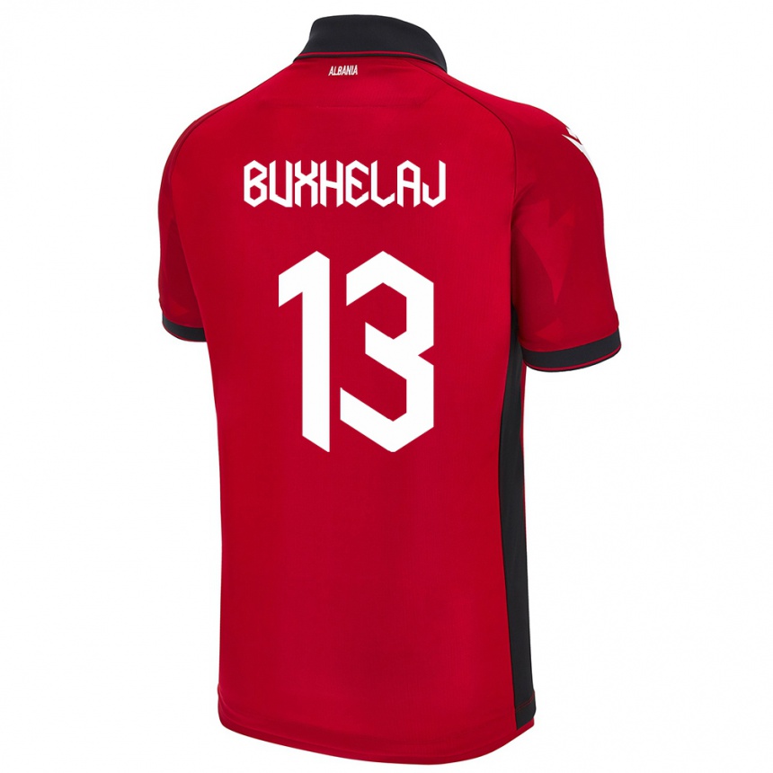 Niño Fútbol Camiseta Albania Paulo Buxhelaj #13 Rojo 1ª Equipación 24-26