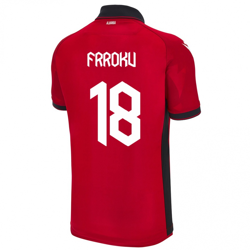 Niño Fútbol Camiseta Albania Leandro Frroku #18 Rojo 1ª Equipación 24-26