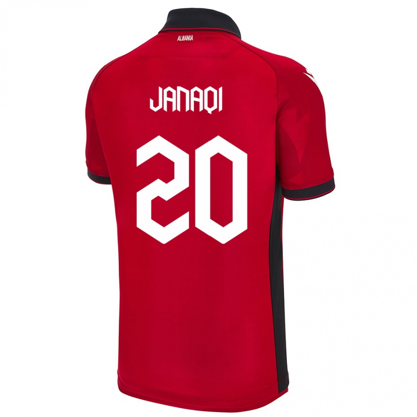 Niño Fútbol Camiseta Albania Dejvid Janaqi #20 Rojo 1ª Equipación 24-26