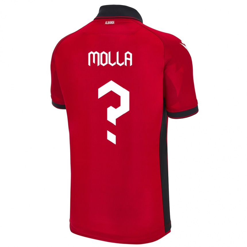 Niño Fútbol Camiseta Albania Marco Molla #0 Rojo 1ª Equipación 24-26