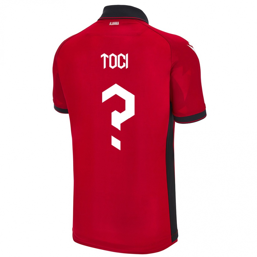 Niño Fútbol Camiseta Albania Eljon Toci #0 Rojo 1ª Equipación 24-26