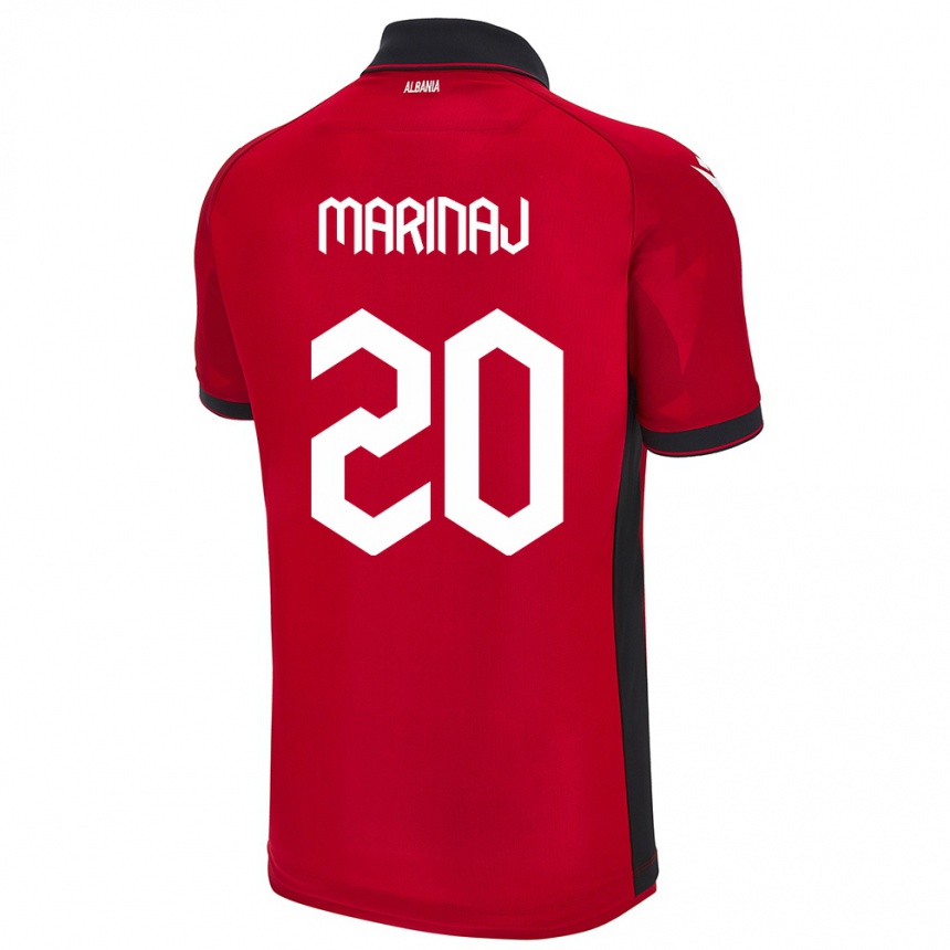 Niño Fútbol Camiseta Albania Kledi Marinaj #20 Rojo 1ª Equipación 24-26