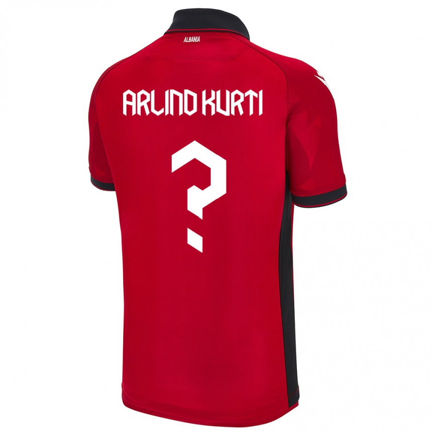 Niño Fútbol Camiseta Albania Arlind Kurti #0 Rojo 1ª Equipación 24-26