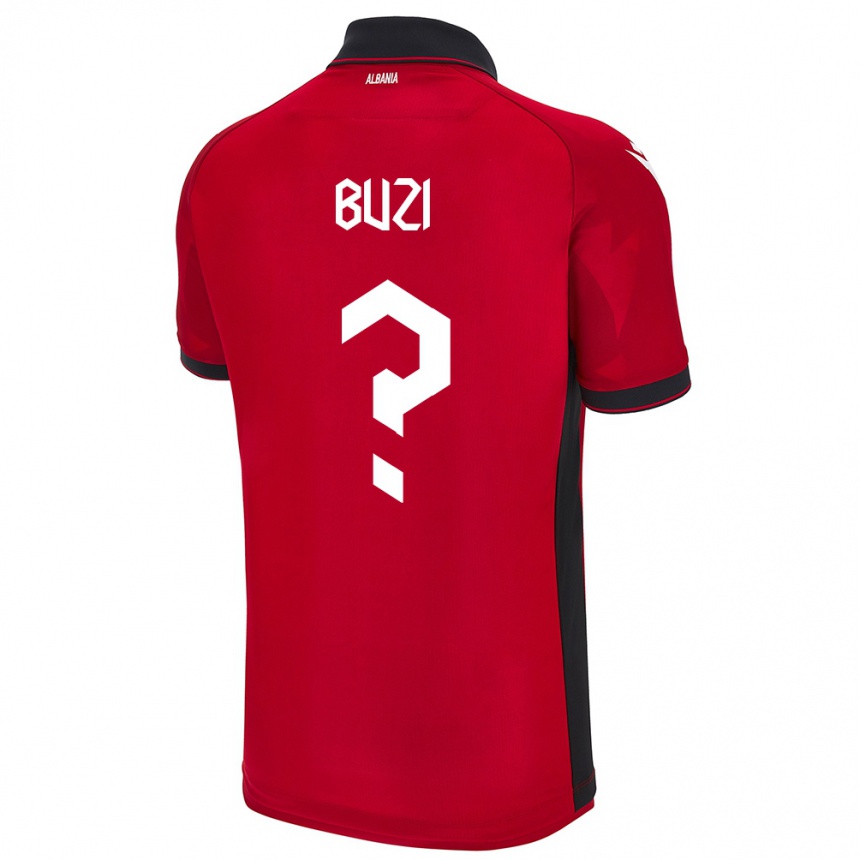Niño Fútbol Camiseta Albania Luis Buzi #0 Rojo 1ª Equipación 24-26