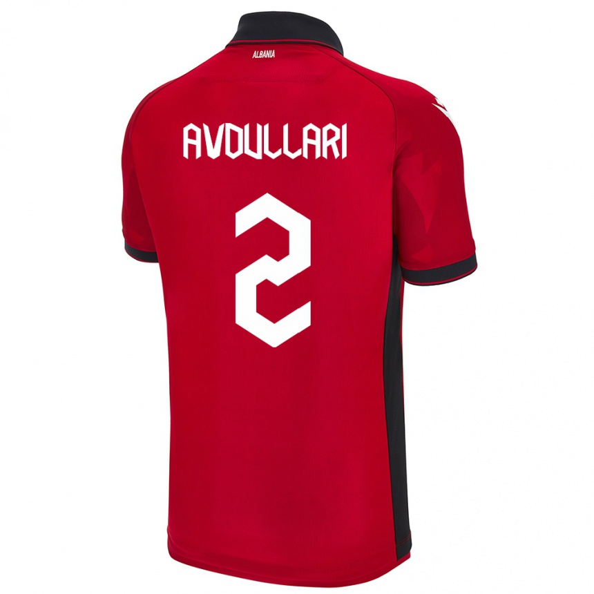 Niño Fútbol Camiseta Albania Davide Avdullari #2 Rojo 1ª Equipación 24-26