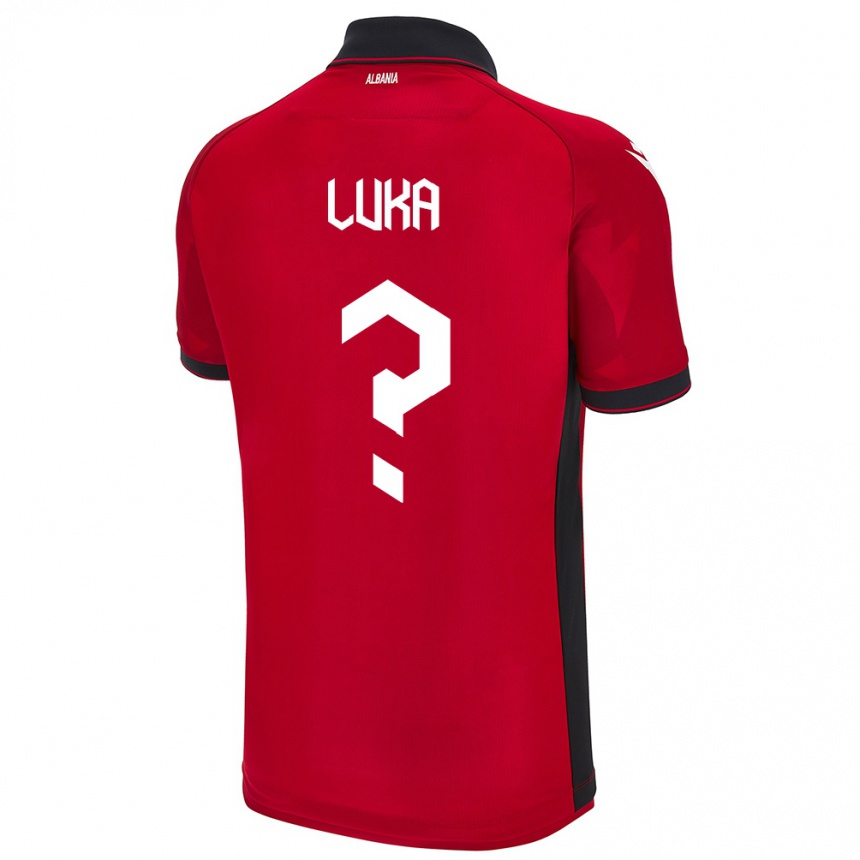 Niño Fútbol Camiseta Albania Majkol Luka #0 Rojo 1ª Equipación 24-26