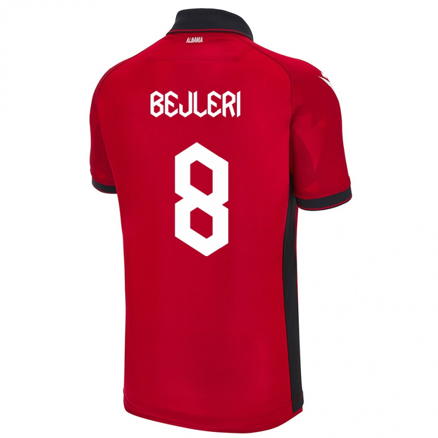 Niño Fútbol Camiseta Albania Markela Bejleri #8 Rojo 1ª Equipación 24-26