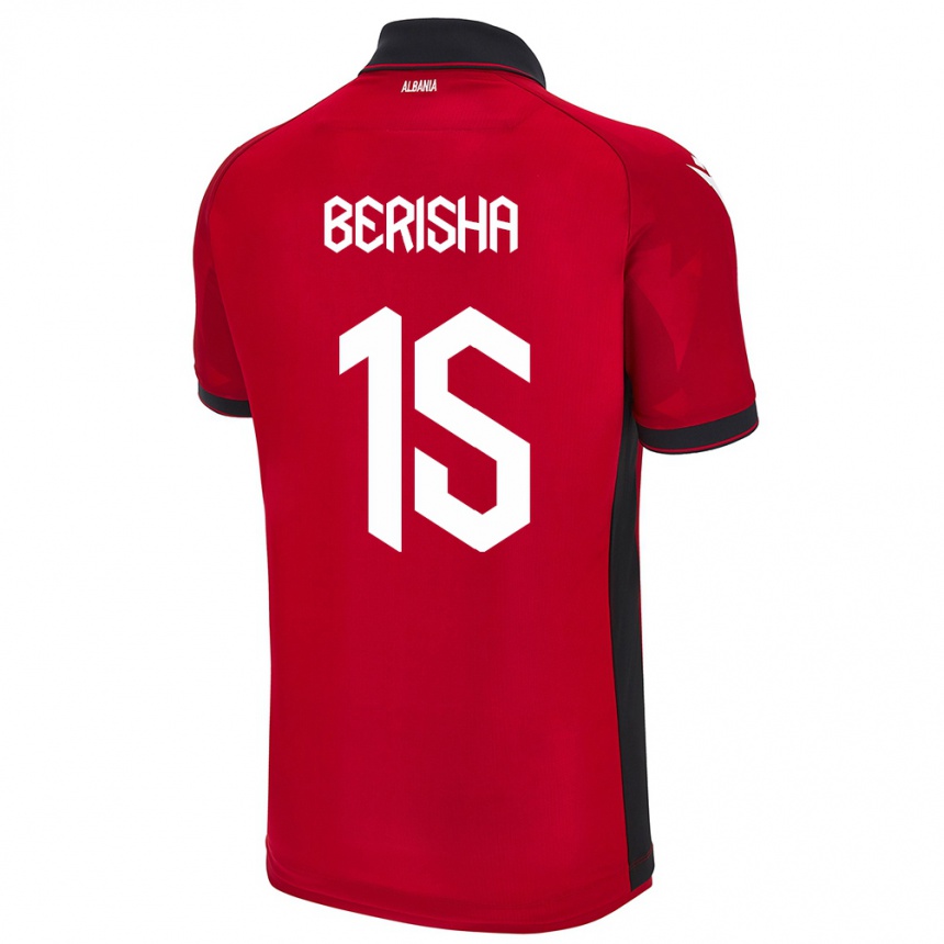 Niño Fútbol Camiseta Albania Gresa Berisha #15 Rojo 1ª Equipación 24-26