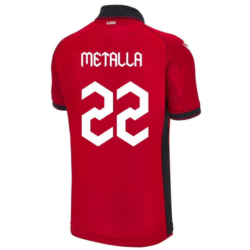 Niño Fútbol Camiseta Albania Mikaela Metalla #22 Rojo 1ª Equipación 24-26