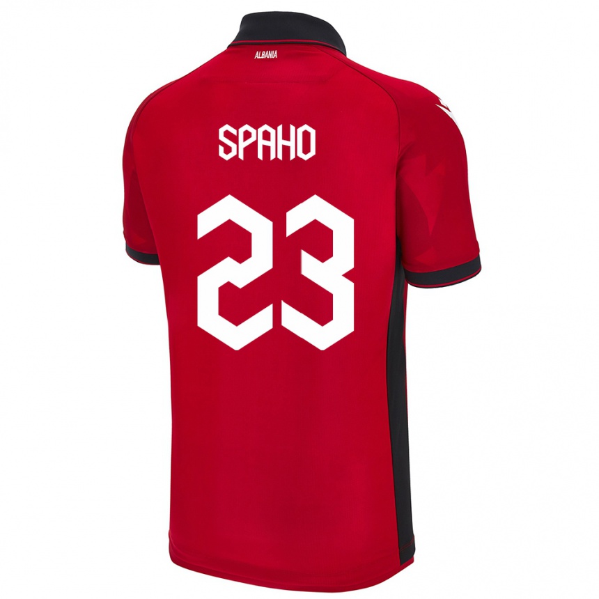 Niño Fútbol Camiseta Albania Klesjana Spaho #23 Rojo 1ª Equipación 24-26