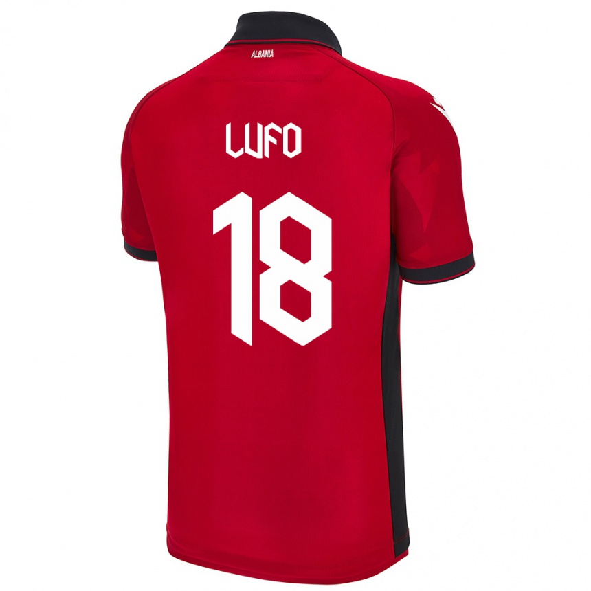 Niño Fútbol Camiseta Albania Esi Lufo #18 Rojo 1ª Equipación 24-26