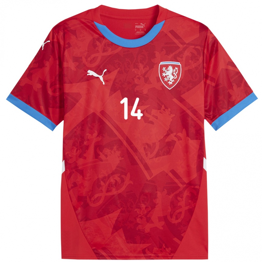 Niño Fútbol Camiseta Chequia Klára Cvrčková #14 Rojo 1ª Equipación 24-26