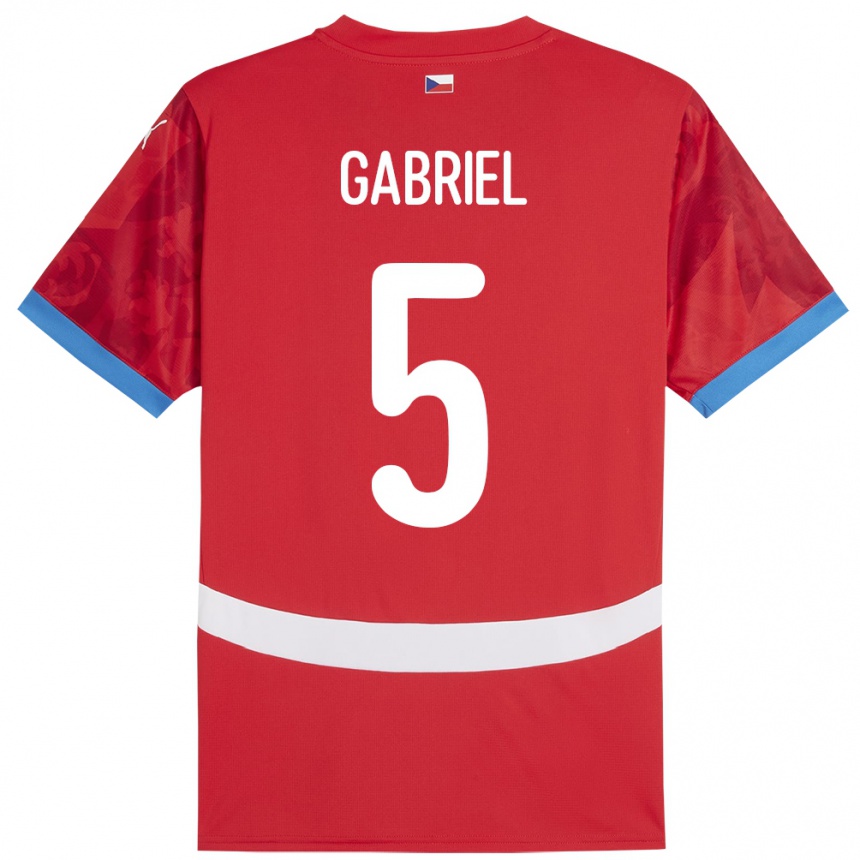 Niño Fútbol Camiseta Chequia Adam Gabriel #5 Rojo 1ª Equipación 24-26