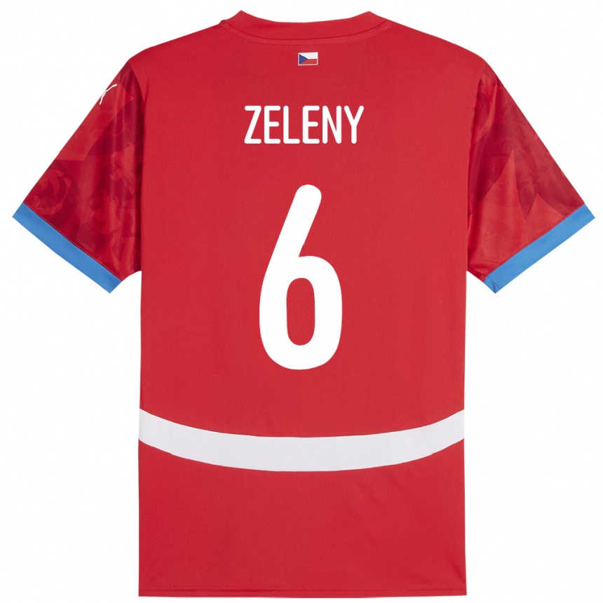 Niño Fútbol Camiseta Chequia Jaroslav Zelený #6 Rojo 1ª Equipación 24-26