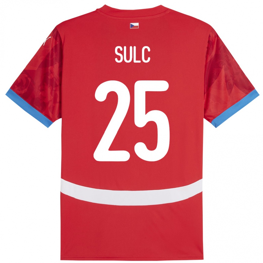 Niño Fútbol Camiseta Chequia Pavel Sulc #25 Rojo 1ª Equipación 24-26