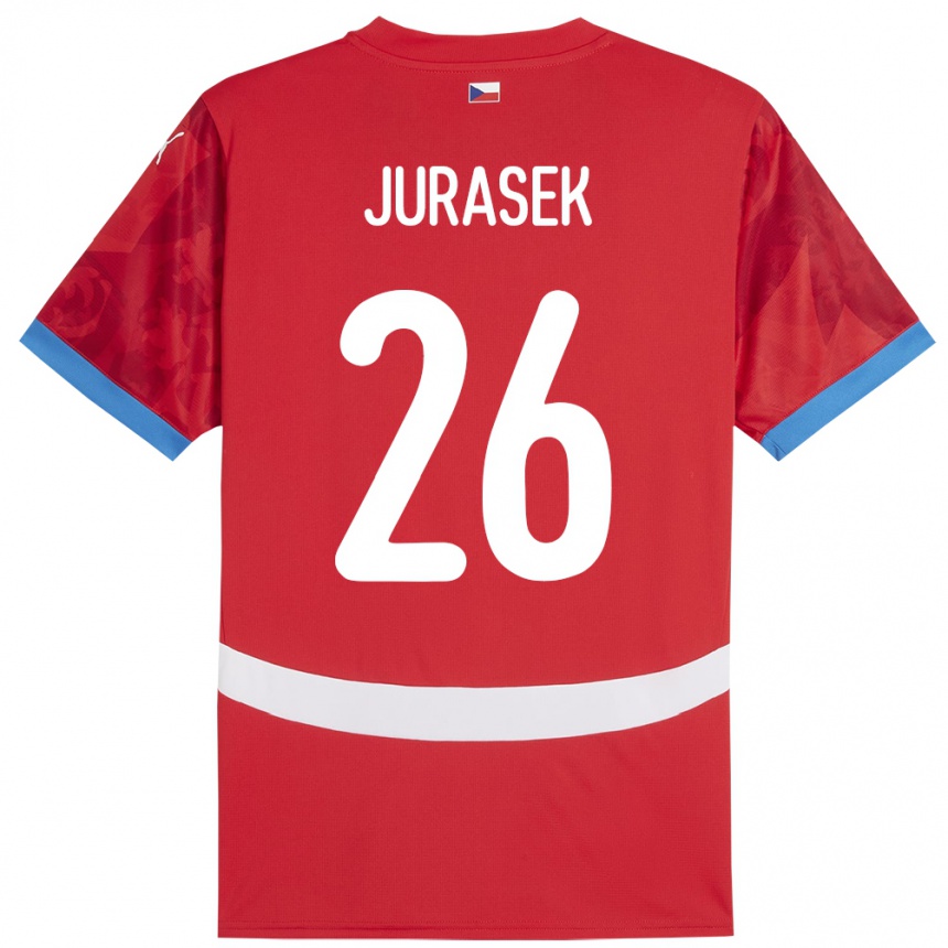 Niño Fútbol Camiseta Chequia Matej Jurasek #26 Rojo 1ª Equipación 24-26