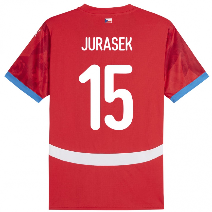 Niño Fútbol Camiseta Chequia David Jurásek #15 Rojo 1ª Equipación 24-26