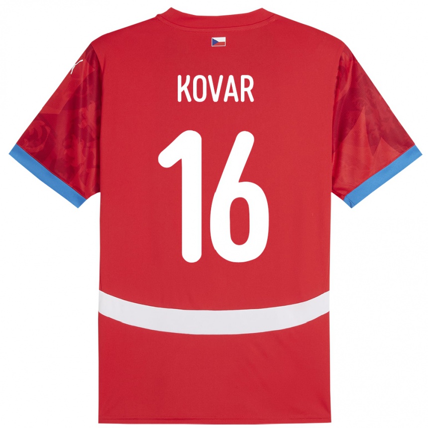 Niño Fútbol Camiseta Chequia Matej Kovar #16 Rojo 1ª Equipación 24-26