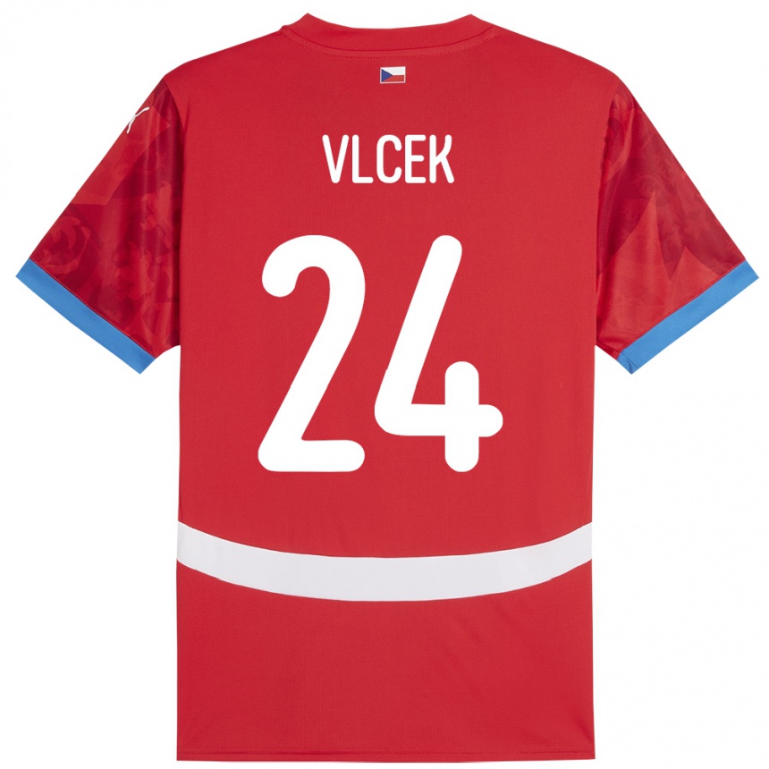 Niño Fútbol Camiseta Chequia Tomas Vlcek #24 Rojo 1ª Equipación 24-26