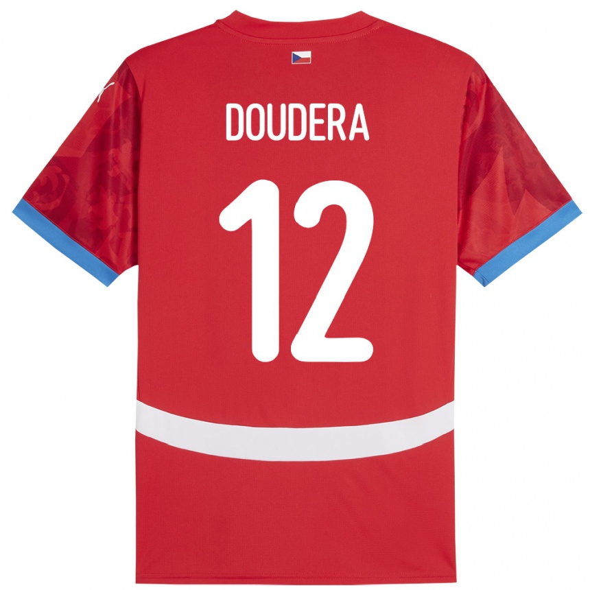 Niño Fútbol Camiseta Chequia David Doudera #12 Rojo 1ª Equipación 24-26