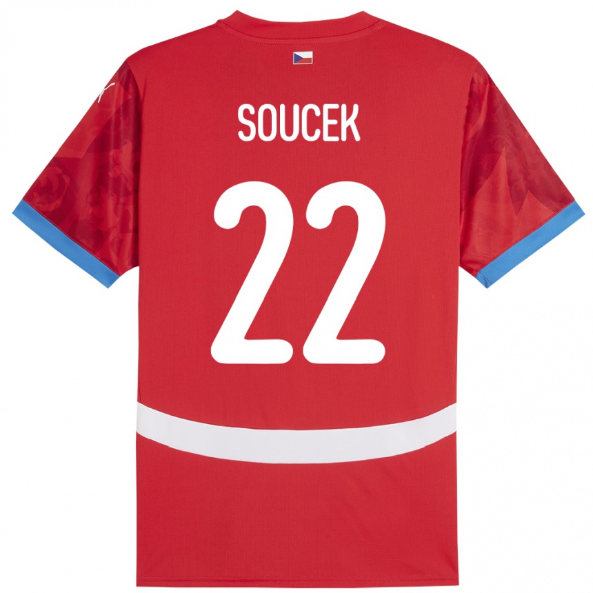 Niño Fútbol Camiseta Chequia Tomas Soucek #22 Rojo 1ª Equipación 24-26