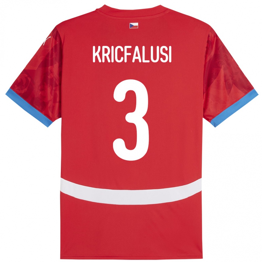 Niño Fútbol Camiseta Chequia Ondrej Kricfalusi #3 Rojo 1ª Equipación 24-26