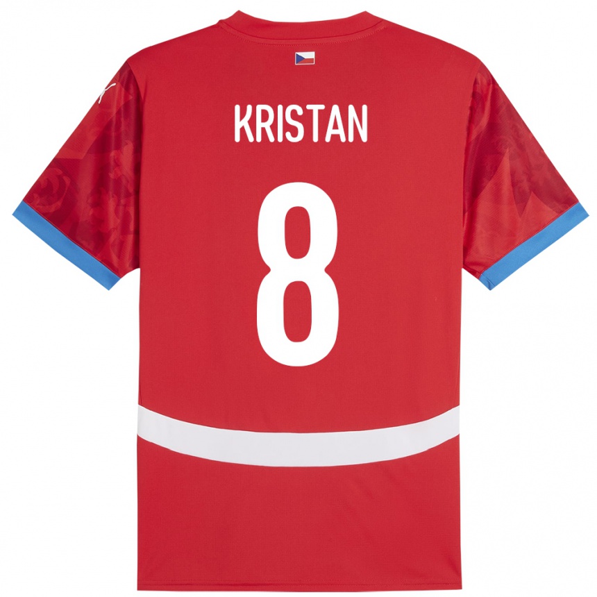 Niño Fútbol Camiseta Chequia Jakub Kristan #8 Rojo 1ª Equipación 24-26