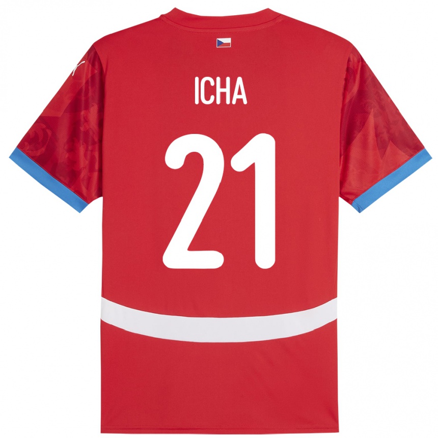 Niño Fútbol Camiseta Chequia Marek Icha #21 Rojo 1ª Equipación 24-26