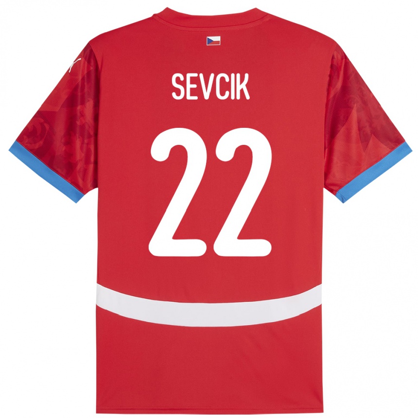 Niño Fútbol Camiseta Chequia Michal Sevcik #22 Rojo 1ª Equipación 24-26