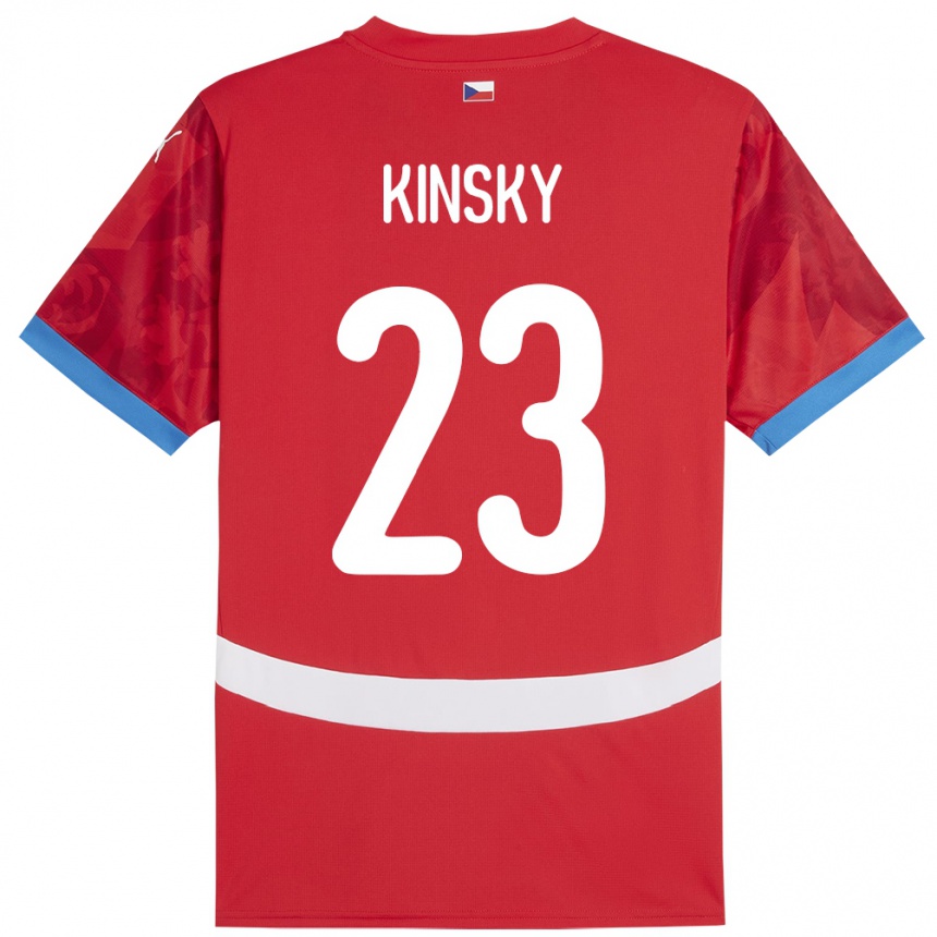 Niño Fútbol Camiseta Chequia Antonin Kinsky #23 Rojo 1ª Equipación 24-26