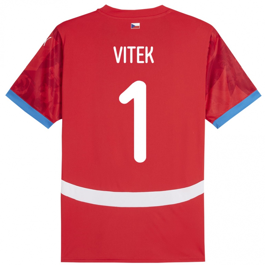 Niño Fútbol Camiseta Chequia Radek Vitek #1 Rojo 1ª Equipación 24-26