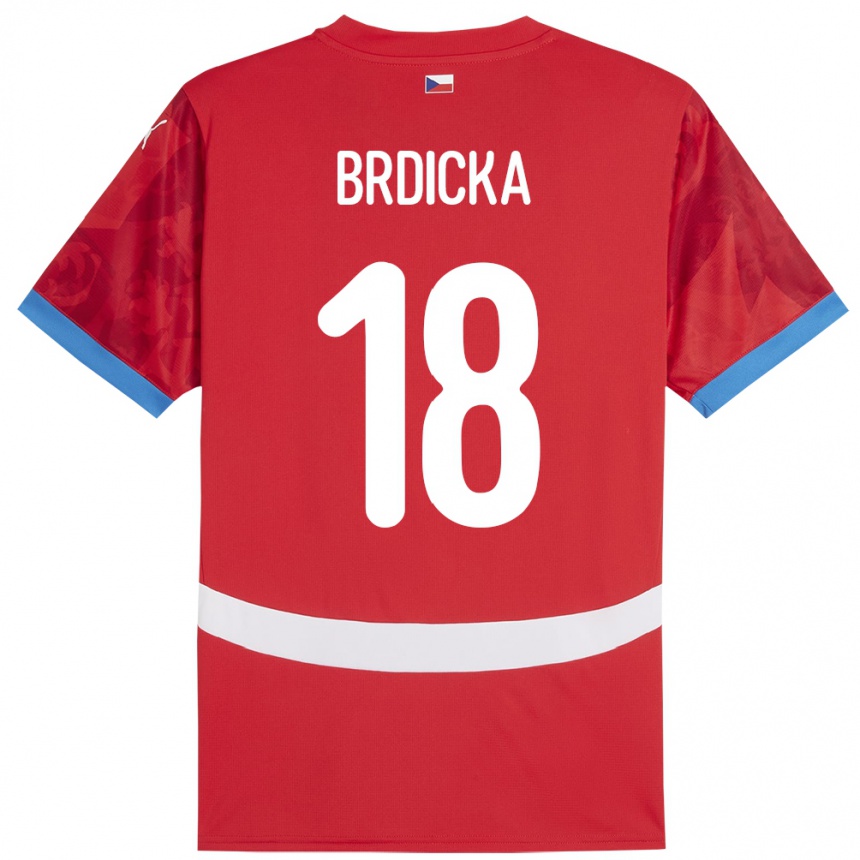 Niño Fútbol Camiseta Chequia Filip Brdicka #18 Rojo 1ª Equipación 24-26