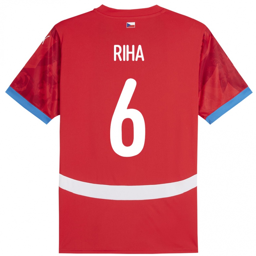 Niño Fútbol Camiseta Chequia Ferdinand Riha #6 Rojo 1ª Equipación 24-26