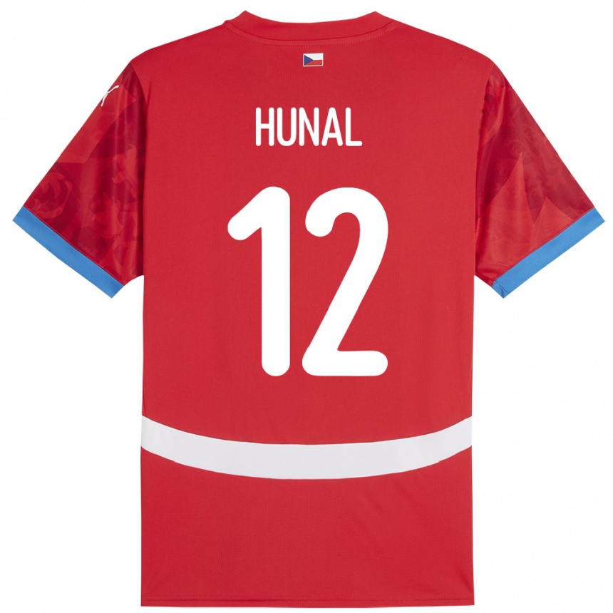 Niño Fútbol Camiseta Chequia Eric Hunal #12 Rojo 1ª Equipación 24-26