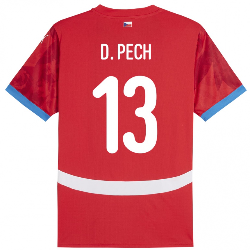 Niño Fútbol Camiseta Chequia Dominik Pech #13 Rojo 1ª Equipación 24-26