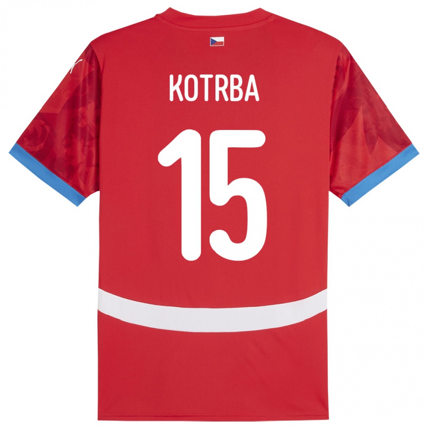 Niño Fútbol Camiseta Chequia Damian Kotrba #15 Rojo 1ª Equipación 24-26