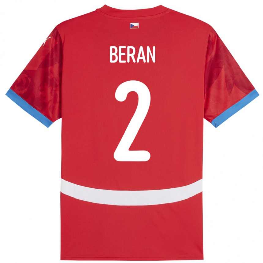 Niño Fútbol Camiseta Chequia Stepan Beran #2 Rojo 1ª Equipación 24-26