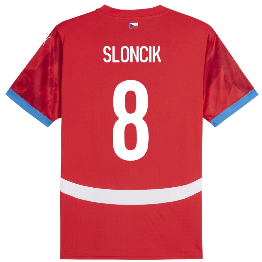 Niño Fútbol Camiseta Chequia Simon Sloncik #8 Rojo 1ª Equipación 24-26