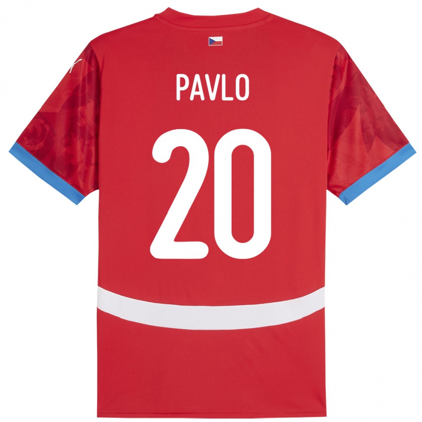 Niño Fútbol Camiseta Chequia Simon Pavlo #20 Rojo 1ª Equipación 24-26