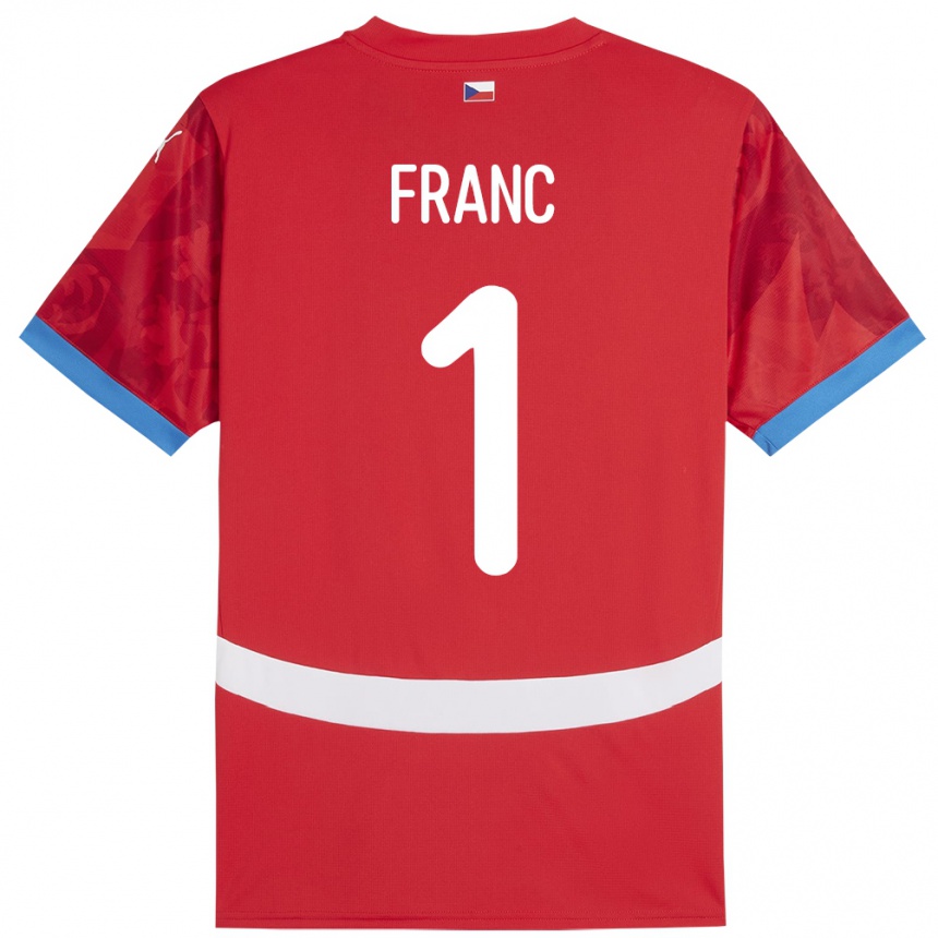 Niño Fútbol Camiseta Chequia Lukas Franc #1 Rojo 1ª Equipación 24-26