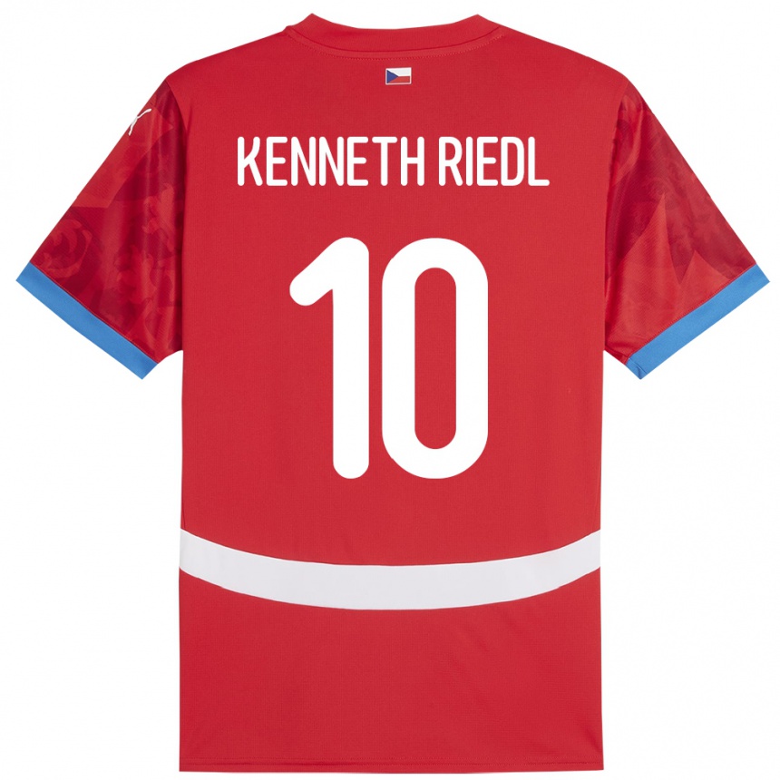 Niño Fútbol Camiseta Chequia Victor Kenneth Riedl #10 Rojo 1ª Equipación 24-26