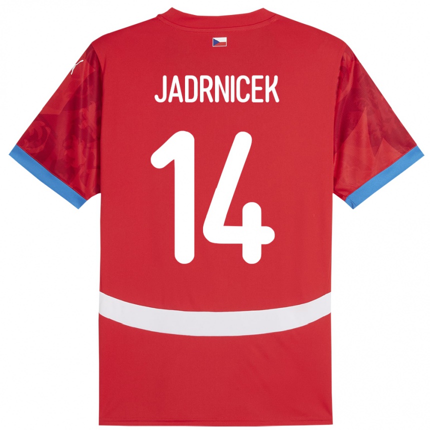 Niño Fútbol Camiseta Chequia Nikola Jadrnicek #14 Rojo 1ª Equipación 24-26