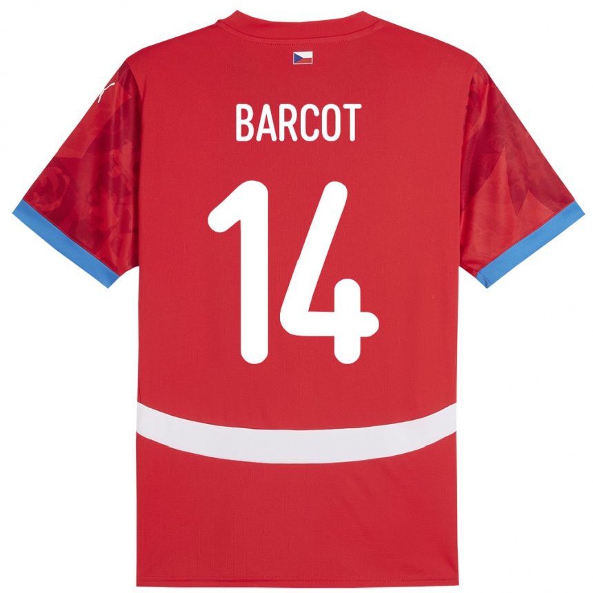 Niño Fútbol Camiseta Chequia David Barcot #14 Rojo 1ª Equipación 24-26