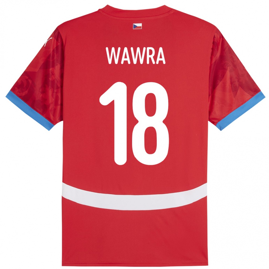 Niño Fútbol Camiseta Chequia Ondrej Wawra #18 Rojo 1ª Equipación 24-26