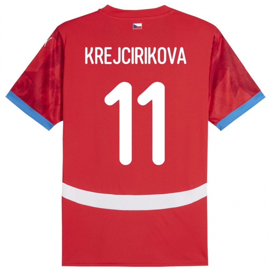 Niño Fútbol Camiseta Chequia Tereza Krejčiříková #11 Rojo 1ª Equipación 24-26