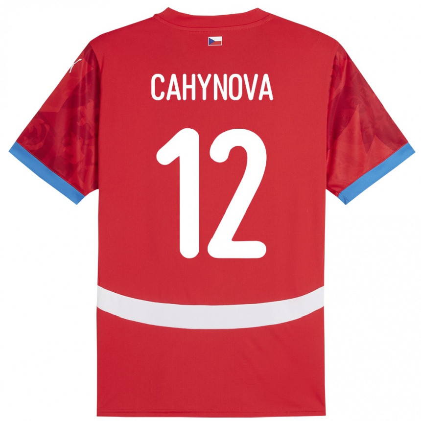 Niño Fútbol Camiseta Chequia Klára Cahynová #12 Rojo 1ª Equipación 24-26