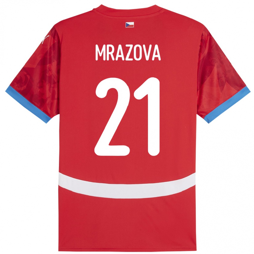 Niño Fútbol Camiseta Chequia Miroslava Mrázová #21 Rojo 1ª Equipación 24-26