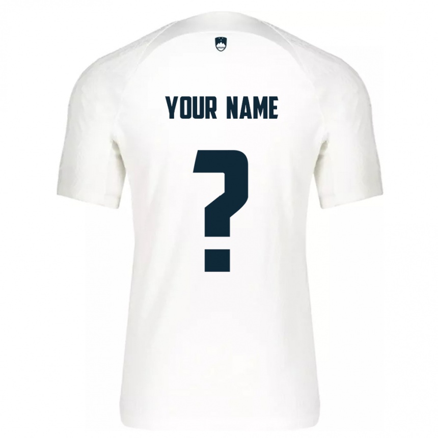 Niño Fútbol Camiseta Eslovenia Su Nombre #0 Blanco 1ª Equipación 24-26